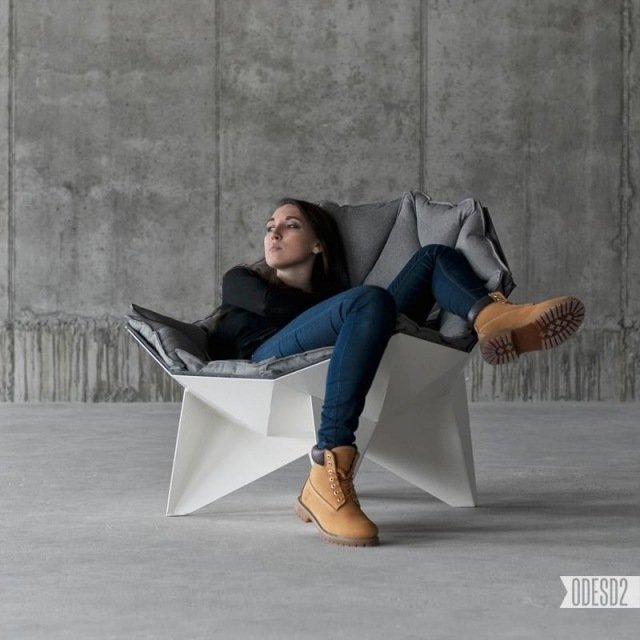 q1 fotoliu design odesd2 tapițerie din pâslă umplere moale