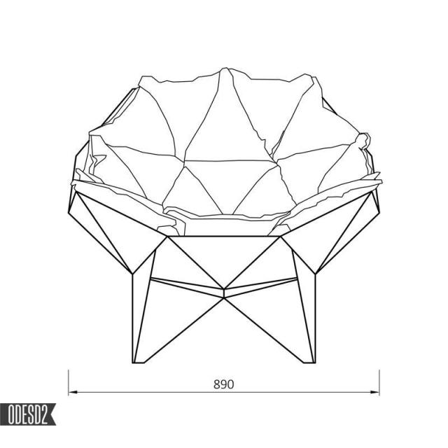 q1 fotoliu design odesd2 ilustrare tapițerie triunghi