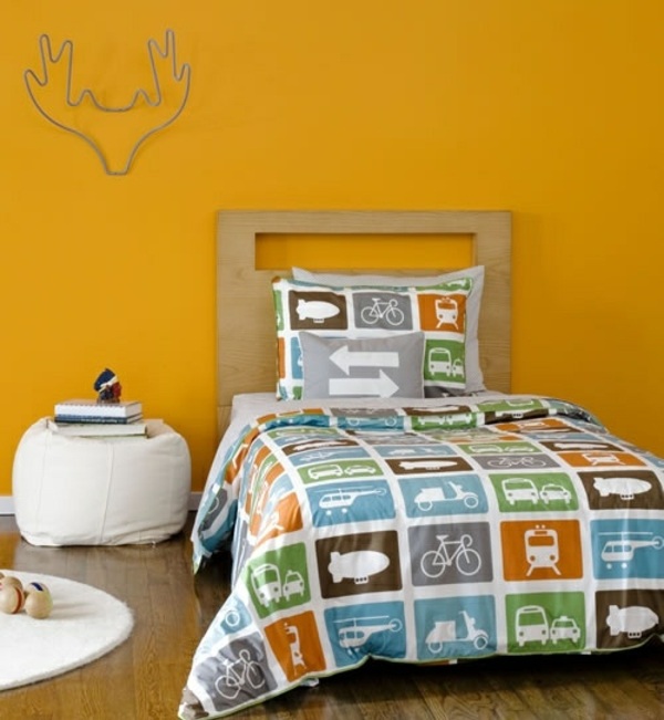 Noptieră pentru creșe perete galben Sac de fasole în noptiera creșei