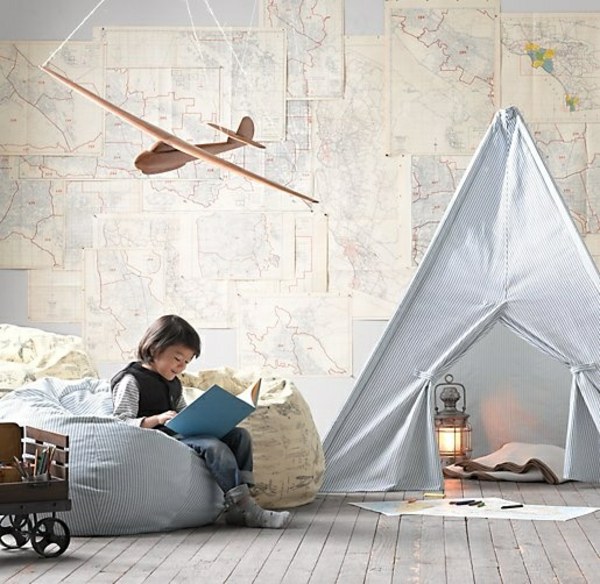 Cort de aeronave decor pepinieră Configurarea sacului de fasole pentru cortul avionului