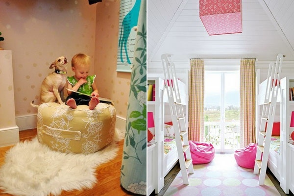 Cameră pentru copii mici idee drăguță de decor ideea de decor drăguț pat de mansardă colț de lectură roz