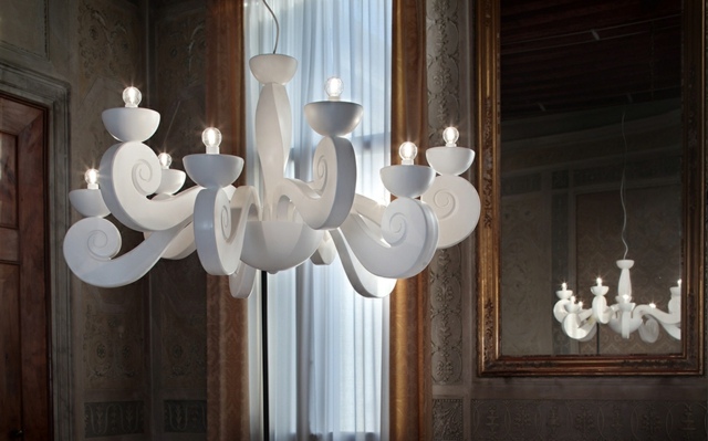 lămpi moderne de design Italia candelabru de culoare albă LED
