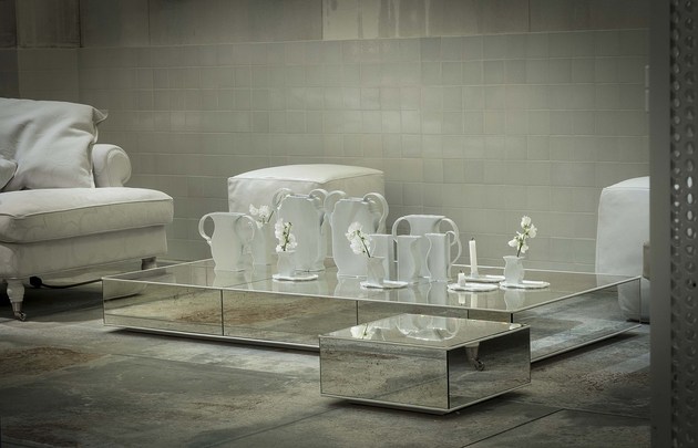 paola navone mobilier designer alb baxter oglindita masa living
