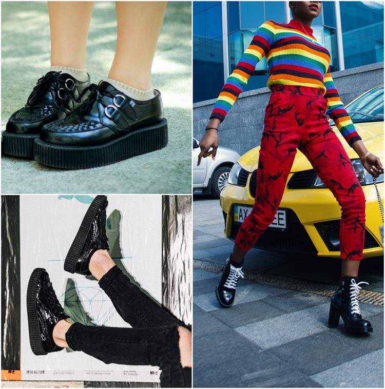 Tendințe de pantofi de designer pantofi cu platformă cu talpă groasă negru