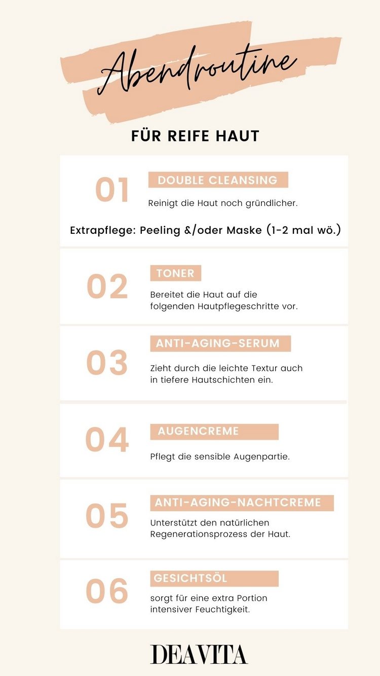 Cea mai bună îngrijire a pielii pentru pielea matură Rutină de seară