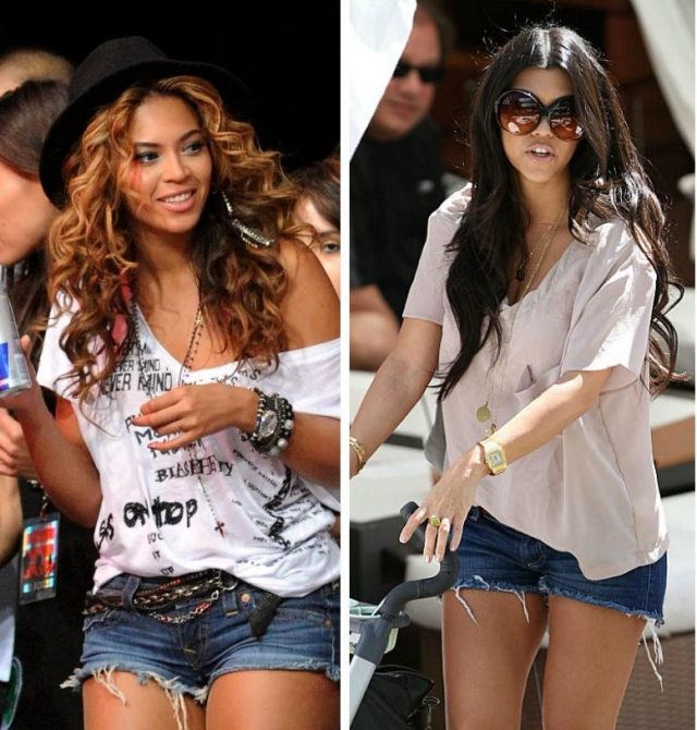 În Hollywood-ul fierbinte, pantalonii scurți sunt îmbrăcăminte practică colaj-bionce-pantaloni scurți-tendințe-vara-2014