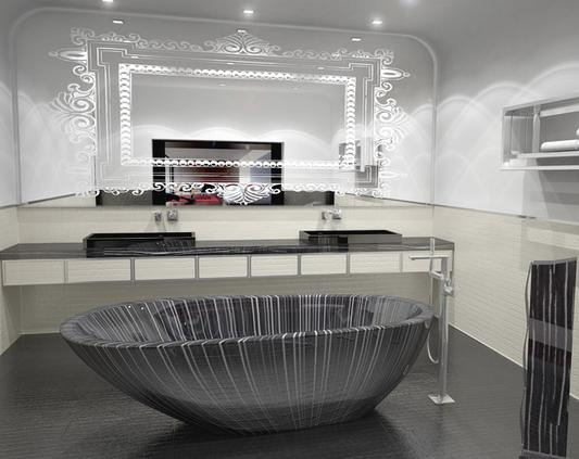 baie marinar design cadă lemn marmură furnir