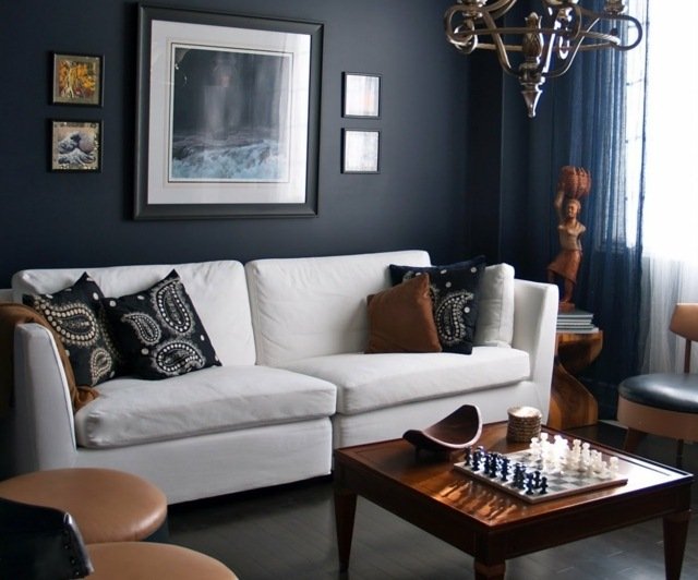 Living canapea alb gri antracit canapea albă culoare antracit gri perete