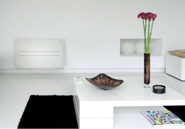 Aparate de aer condiționat radiatoare moderne atașate la perete alb minimalist Radiator perete alb atașat decor minimalist