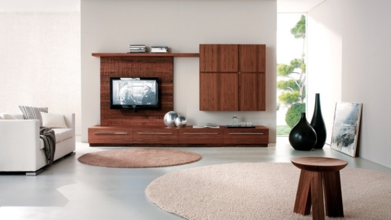 Perete modern din lemn - sistem modular unitate-perete modern-lemn-dulap-rustic