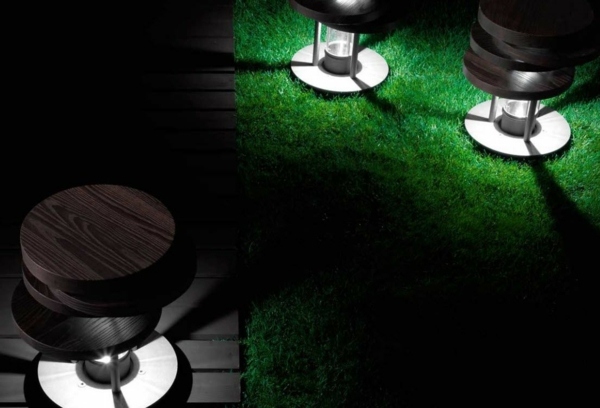 Scaun grădină lemn din oțel inoxidabil încorporat lumini LED Lămpi LED din oțel inoxidabil încorporate cu design italian