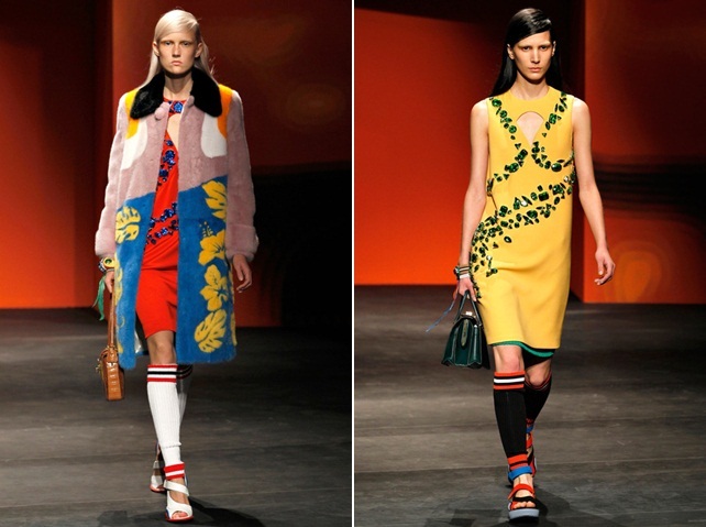 Prada noua colectie rochie galbena haina colorata