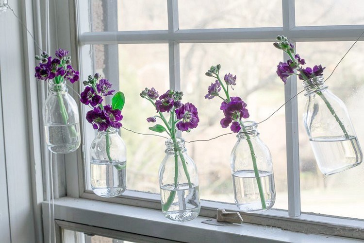 Decorațiuni pentru ferestre DIY sticle de sticlă de primăvară ghirlande
