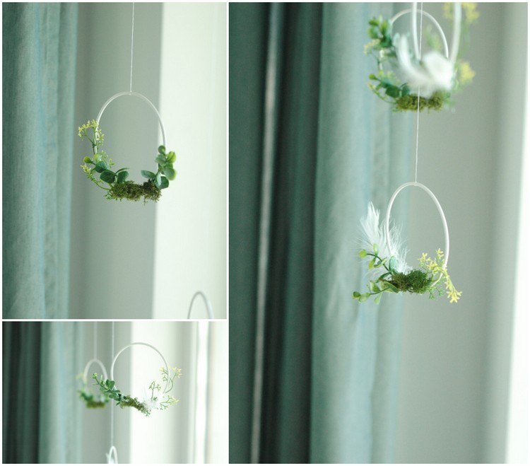 Decorațiuni de ferestre de primăvară DIY pentru agățat mini coroane de flori