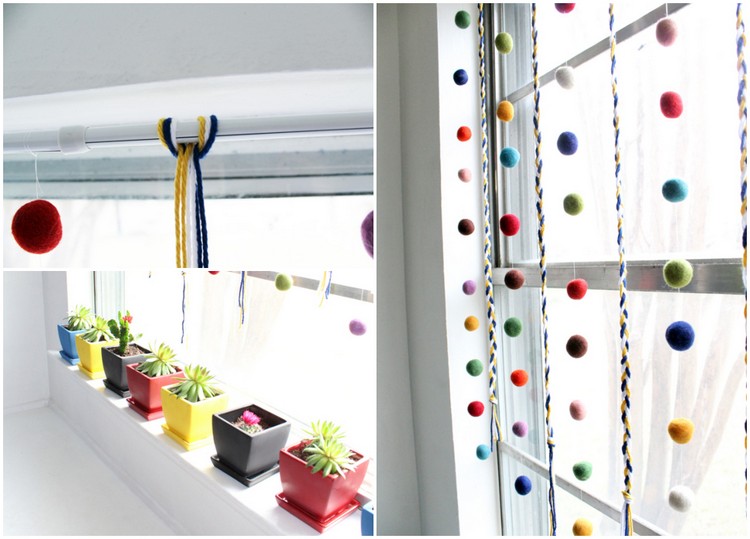 Decorațiunile de ferestre DIY primăvară ghivece colorate și vesele din pâslă