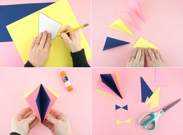 Desenați forme mici de dragon pe hârtie, decupați și lipiți împreună