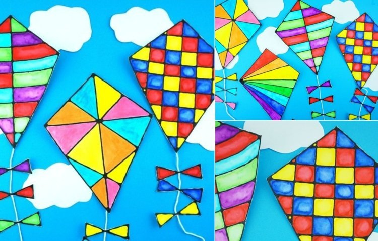 Zmee de cascadorie frumoase în culori strălucitoare - folosiți adeziv negru și acuarele