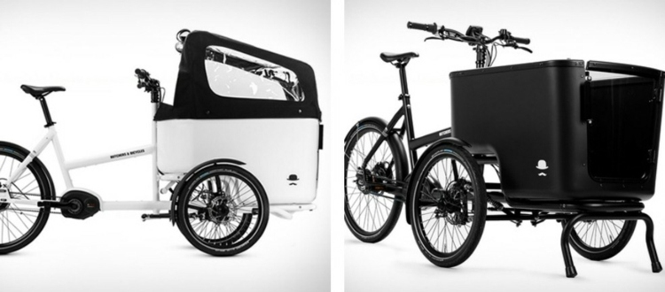 Tricicla cu sidecar este un design realizat de Butchers & amp; Biciclete suport lateral design bicicletă sidecar alb-negru