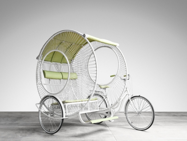 Carcasă modernă Rickshaw din polietilenă reciclabilă Carcasă din aluminiu din rickshaw, realizată din polietilenă reciclabilă