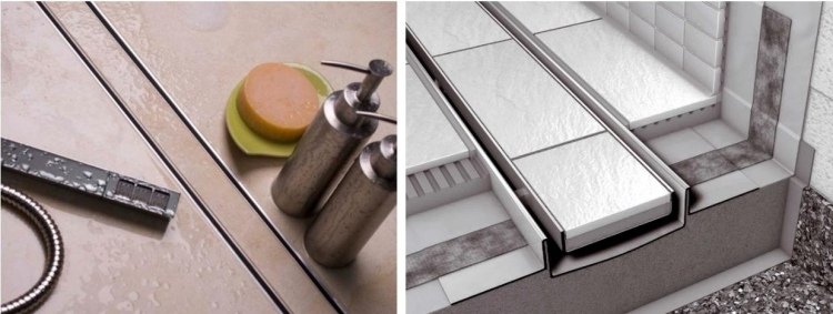 Pălărie de duș la nivelul solului-construcție-montaj-încastrat-pardoseală