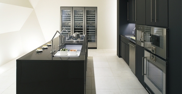 Chiuvetă bucătărie bucătărie insulă-neagră Chiuveta de bucătărie Bucătărie Insula-Bucătărie de design negru