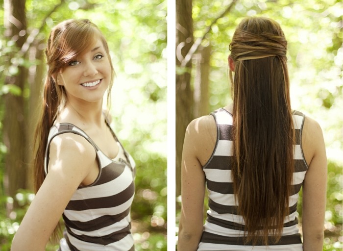 Coafură-DIY-șir-încrucișat-pe-spatele-capului-deschis-de-păr