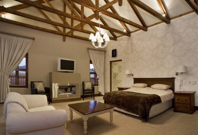 tavan cu grinzi din lemn de stil rustic modern Blana dormitorului tavan cu grinzi din lemn stil rustic