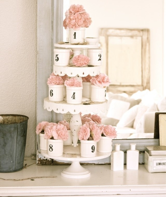 Idei de decorare a mesei shabby chic clasic frumoase Idei de decorare a mesei flori frumoase clasic