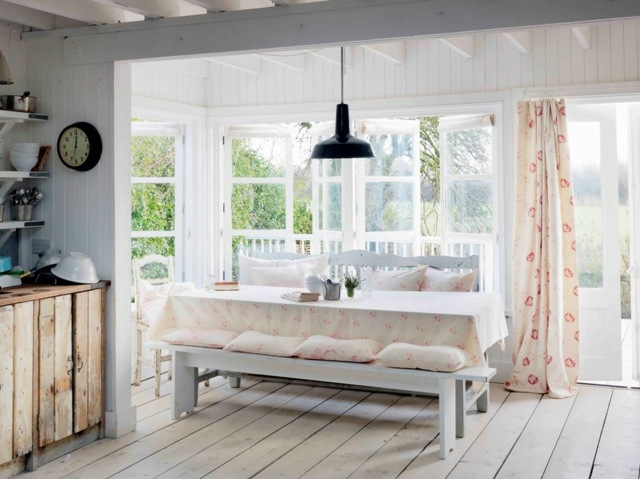 Conservator shabby chic idei masă de bancă Idei masă de bancă perdele autocusute