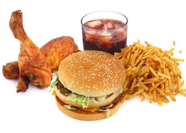 carne prăjită hamburger cartofi cola disconfort abdominal nociv