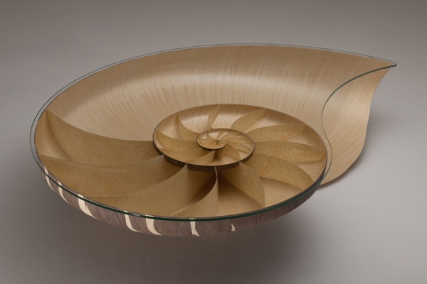 acoperire de sticlă nautilus de masă de designer masă de designer cu acoperire din sticlă nautilus