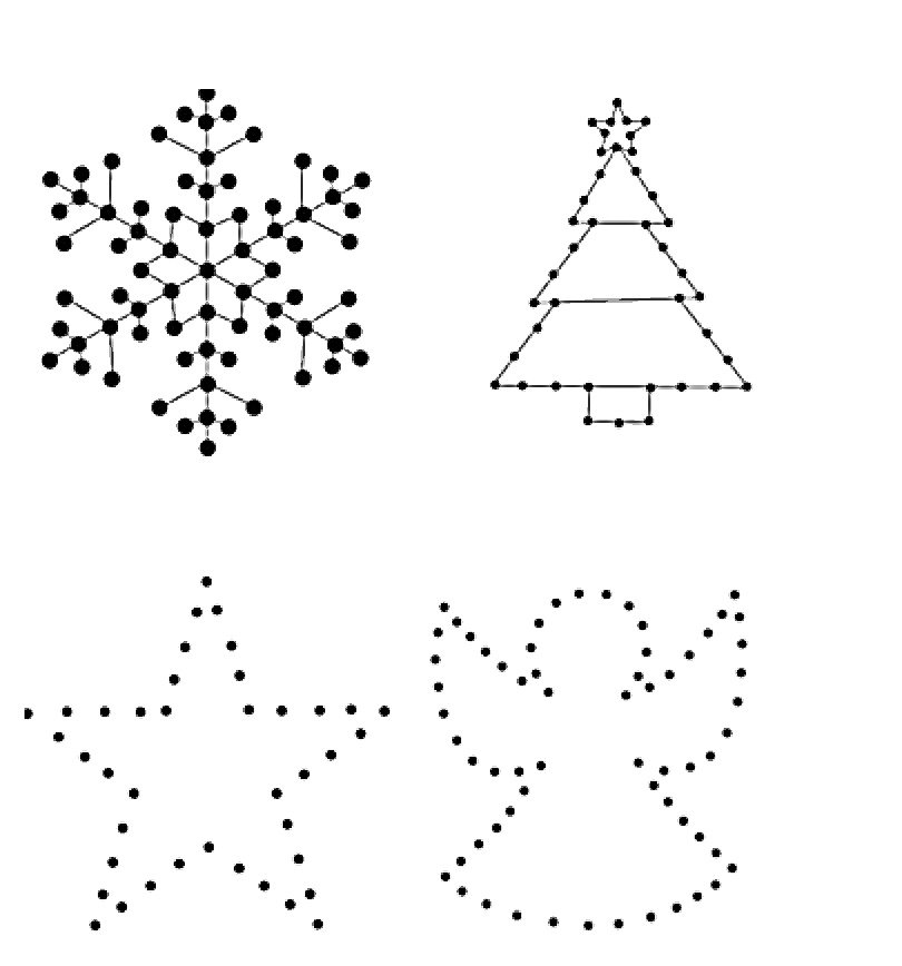 imagini de unghii șabloane de Crăciun pentru copii înger stea brad fulg de zăpadă