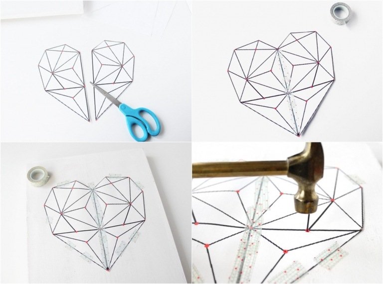 Instrucțiuni șablon imagine inimă filet