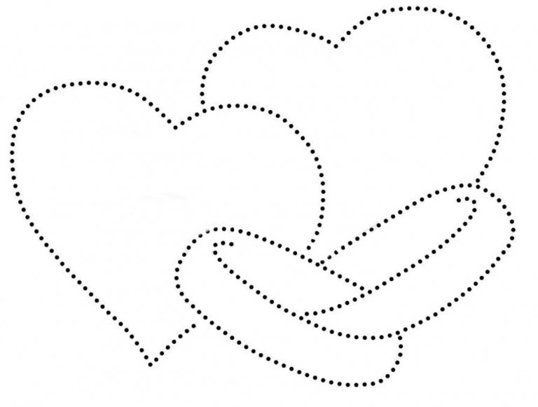 Filet imagine șablon inele inimilor de nuntă pentru imprimare