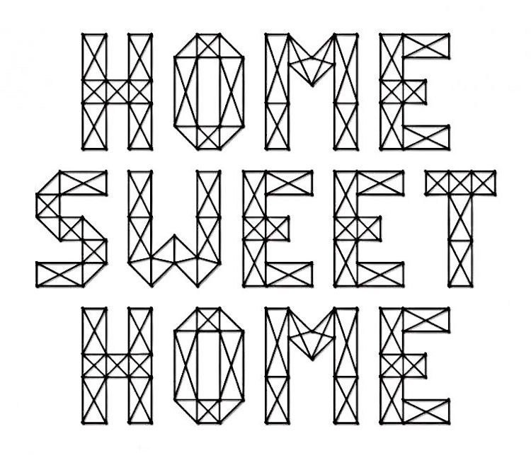 Șablon de inscripționare acasă dulce pentru imprimare fire-poze-unghii-șablon-tipărire-font-acasă