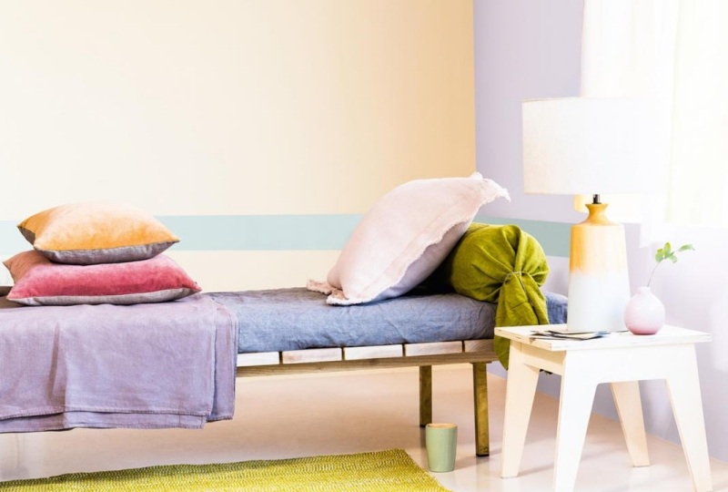 Culori luminoase în dormitor - design modern de perete Culori pentru nuanțele perete-dormitor-pastel