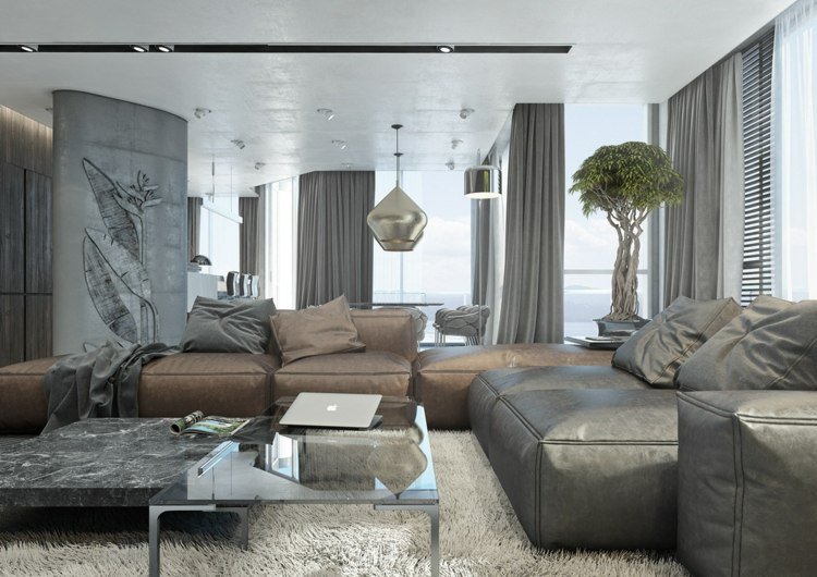 mobilier perdele perdele maro gri