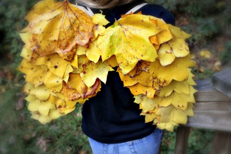Faceți din frunze aripi de zână de toamnă aripi de zână-tachelă-idee-originală-frunze-frunze-galbene-toamnă