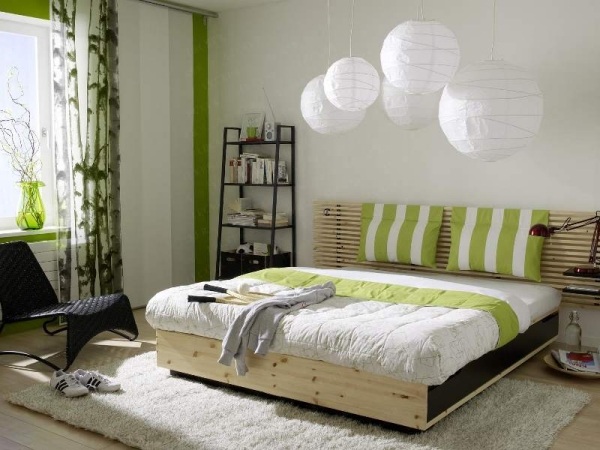 Design dormitor alegere culoare verde-alb pandantive Design dormitor - culoare alegere verde-alb design pandantiv