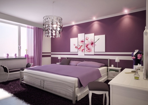 Design dormitor culori Feng Shui violet Feng Shui culori violet idei de design dormitor