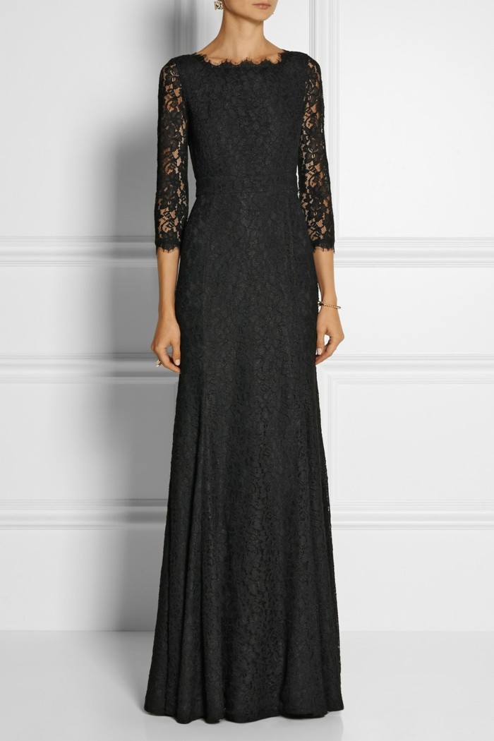 Diane-von-Fürstenberg-rochie-de-seară-neagră-net-a-porter