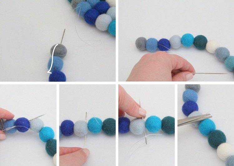 Felt-ball-carpet-round-do-it-yourself-instructions-mingea-lanț-ac