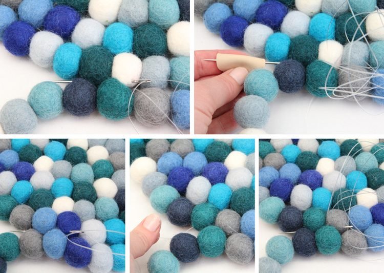 Felt-ball-carpet-round-do-it-yourself-instructions-sew-together
