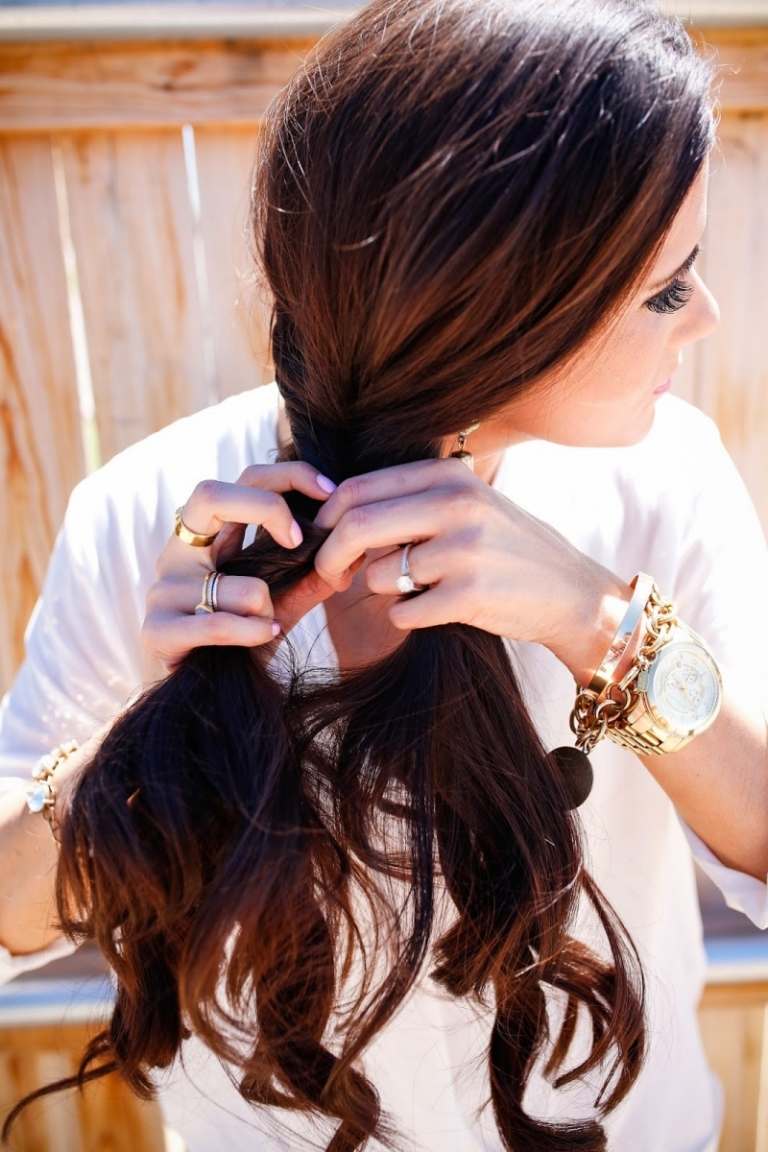 Împletitură de șiret-instrucțiuni-șuvițe laterale-tracțiune-despărțire-păr