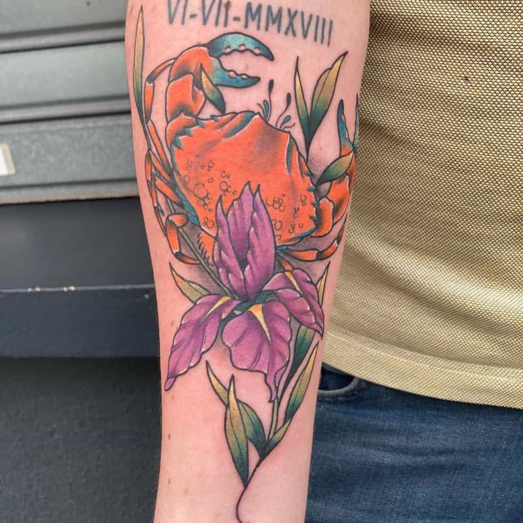 Iris gėlių tatuiruotė 3