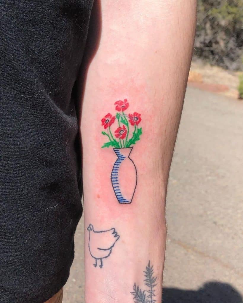 Aguonų gėlių tatuiruotė 3