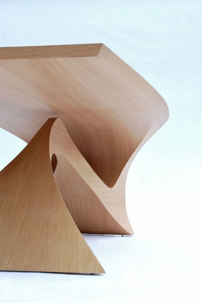 picioare de masă valuri design modern de masă din lemn de daan mulder