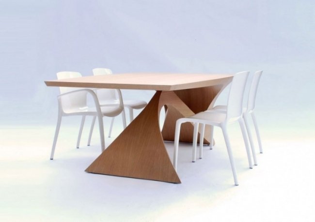 scaune cu scaune albe design modern de masă din lemn de daan mulder