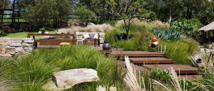 grădină cale pași iarbă lemn plante tropicale