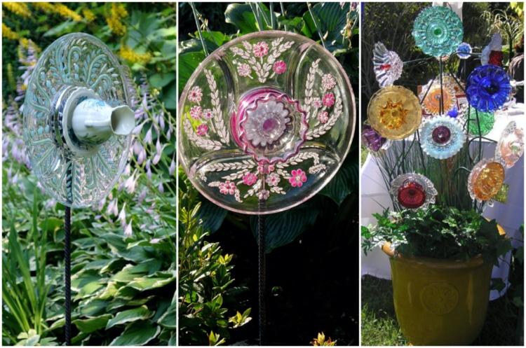 decor de gradina flori de sticla frumoase si ieftine